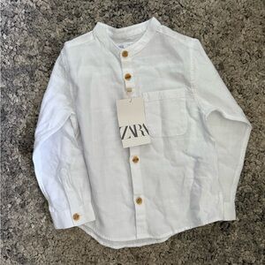 ZARA Kids White Button-Up Shirt